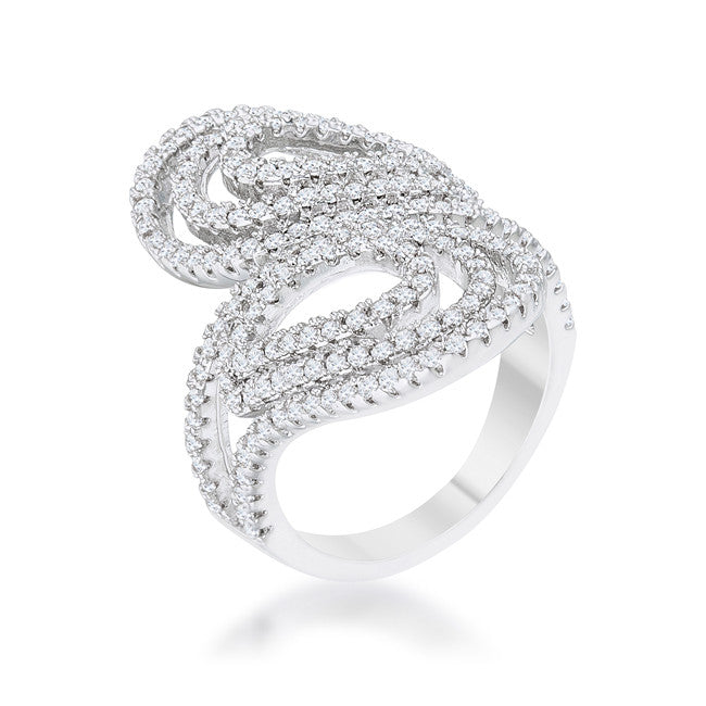 Serina 1ct CZ Rhodium Pave Circle Ring