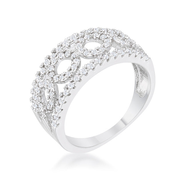 Rina 0.5ct CZ Rhodium Contemporary Band Ring