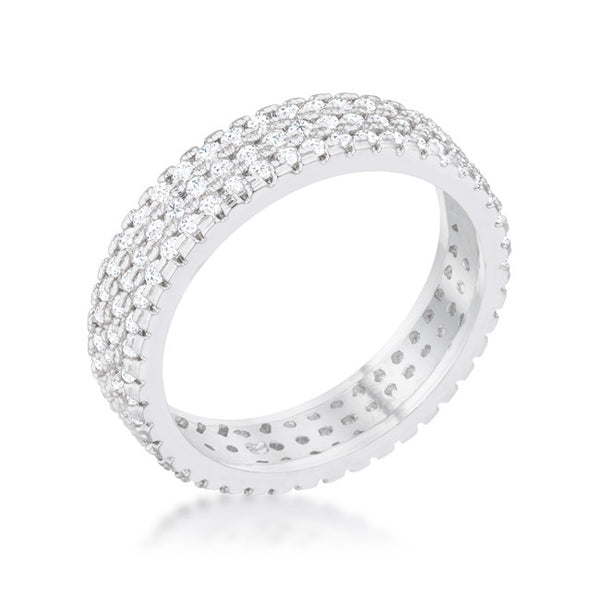 Chare 1.3ct CZ Rhodium Classic Band Ring