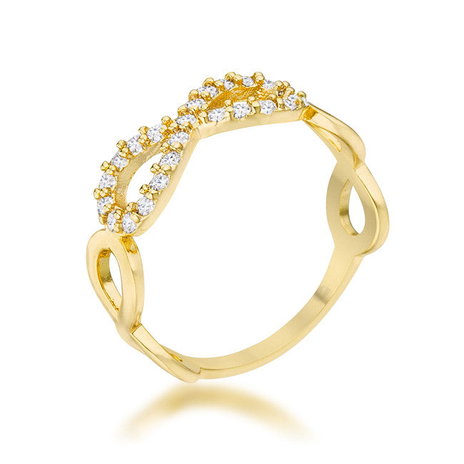 Mina 0.35ct CZ 14k Gold Infinity Ring