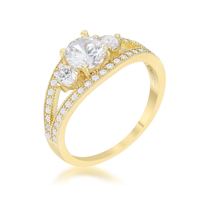 Genna 1.1ct CZ 14k Gold Delicate Classic Ring