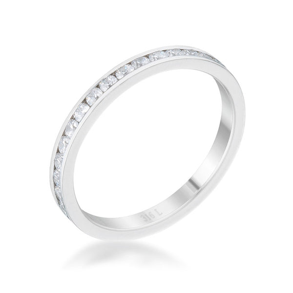 Teresa 0.5ct Clear CZ Stainless Steel Eternity Band