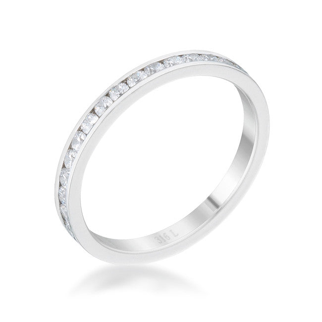 Teresa 0.5ct Clear CZ Stainless Steel Eternity Band