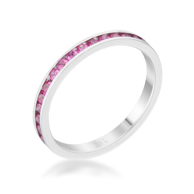 Teresa 0.5ct Ruby CZ Stainless Steel Eternity Band