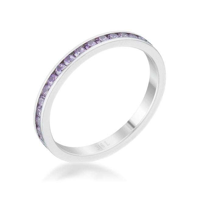 Teresa 0.5ct Lavender CZ Stainless Steel Eternity Band
