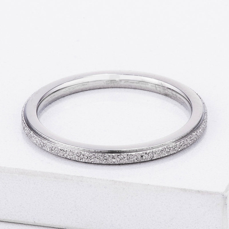 Diamond Cut Stainless Steel Stackable Ring