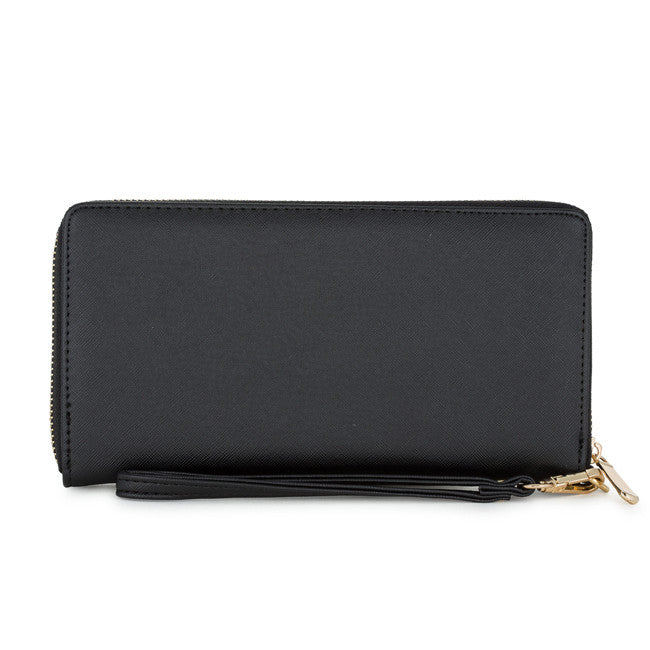 Martha Black Faux Leather Clutch