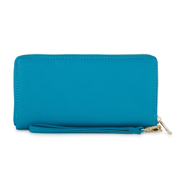 Martha Teal Faux Leather Clutch