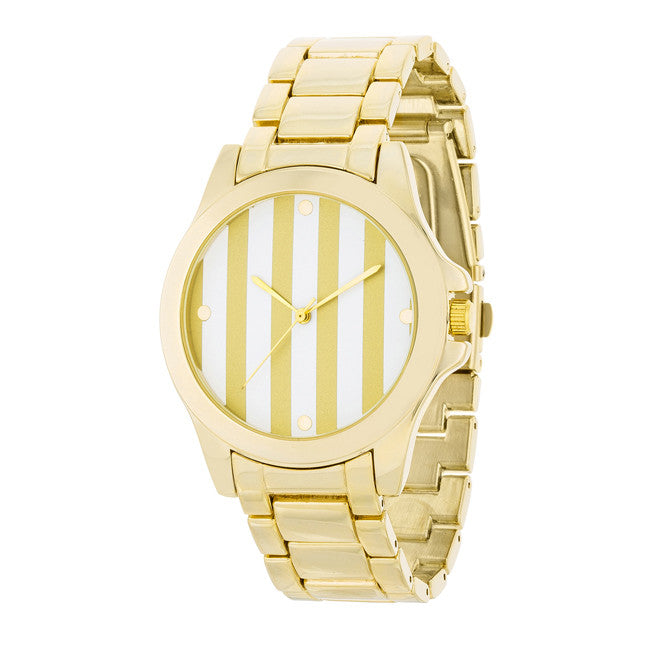 Gold Watch - Gold Stripe Dial
