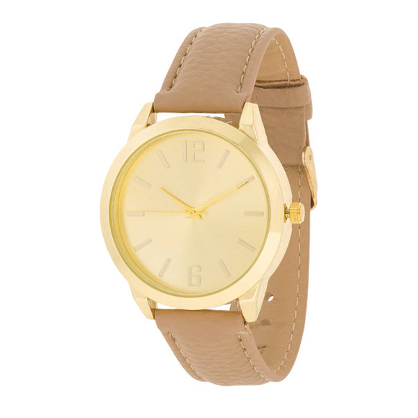 Gold Cream Leather Watch