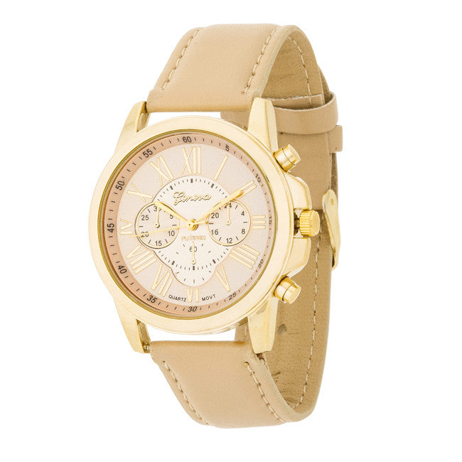 Beige Leather Watch