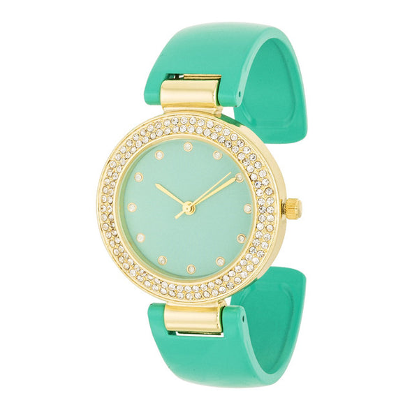 Mint Cuff Crystal Watch