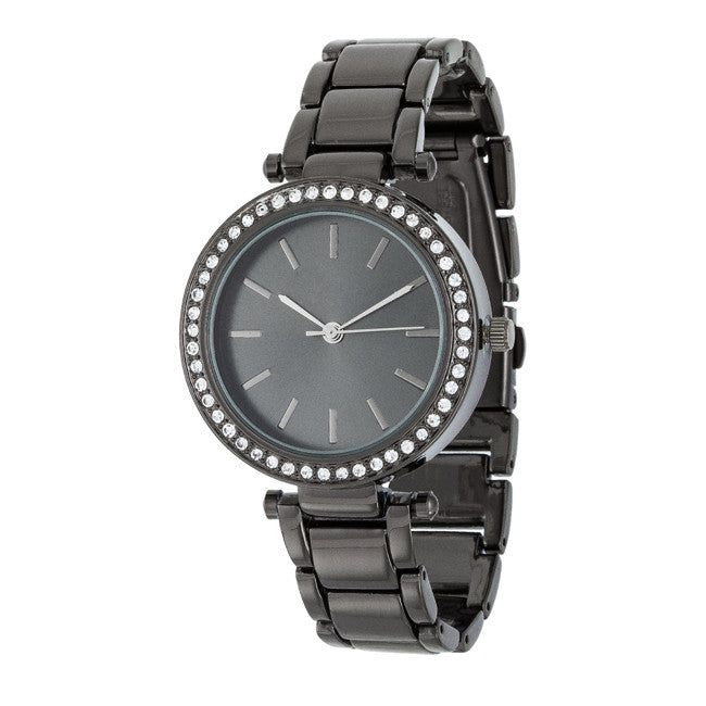 Gunmetal Watch With Embezzled Dial