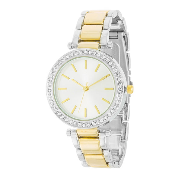 Two Tone Watch With Embezzled Dial
