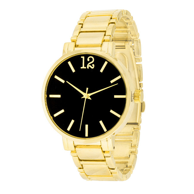 Gold Metal Watch - Black