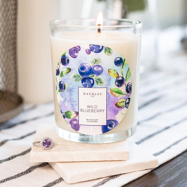 Wild Blueberry Scented Premium Candle and Jewelry