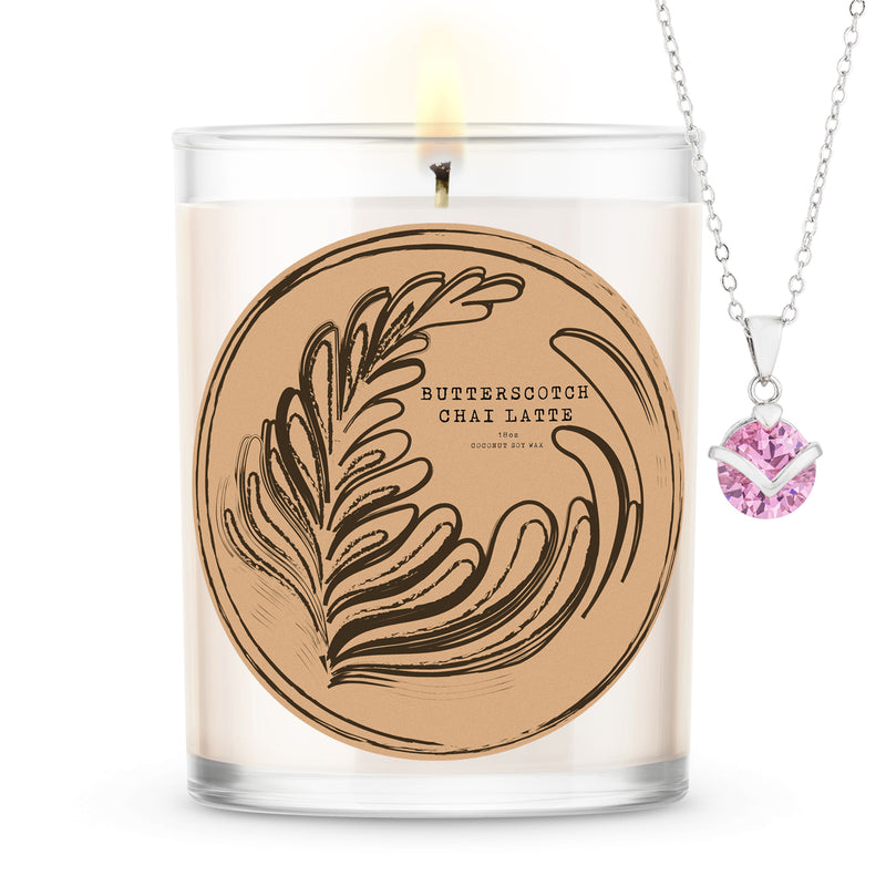 Butterscotch Chai Latte Candle and Jewelry