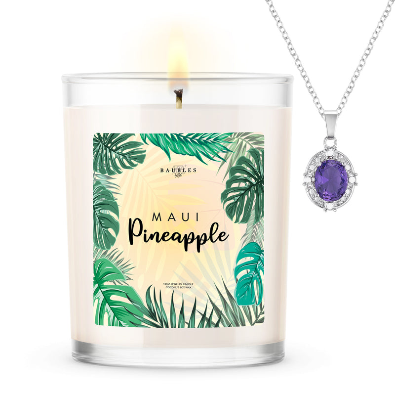 Maui Pineapple Scented 10 oz Premium Candle and Jewelry