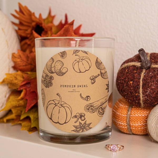 Pumpkin Swirl Scented Premium Candle and Jewelry