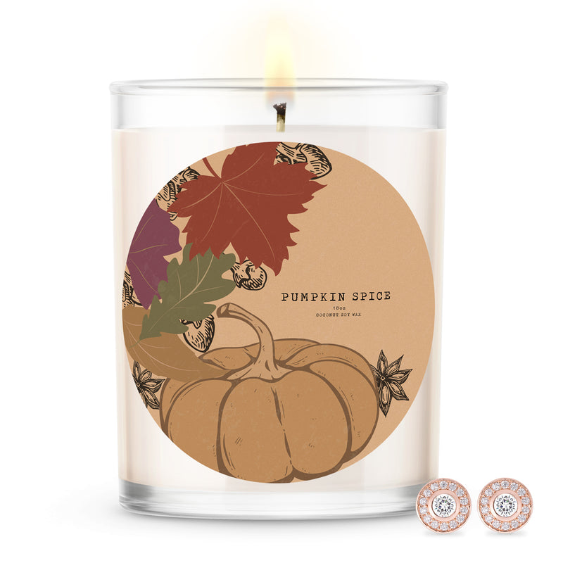 Pumpkin Spice Scented Premium Candle and Jewelry