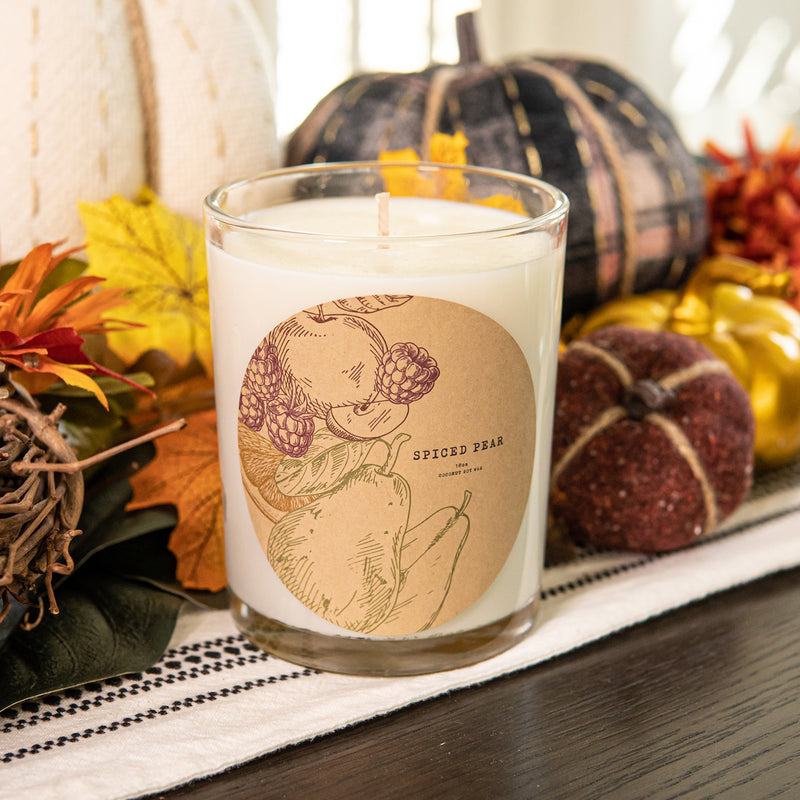 Spiced Pear Scented Premium Candle and Jewelry