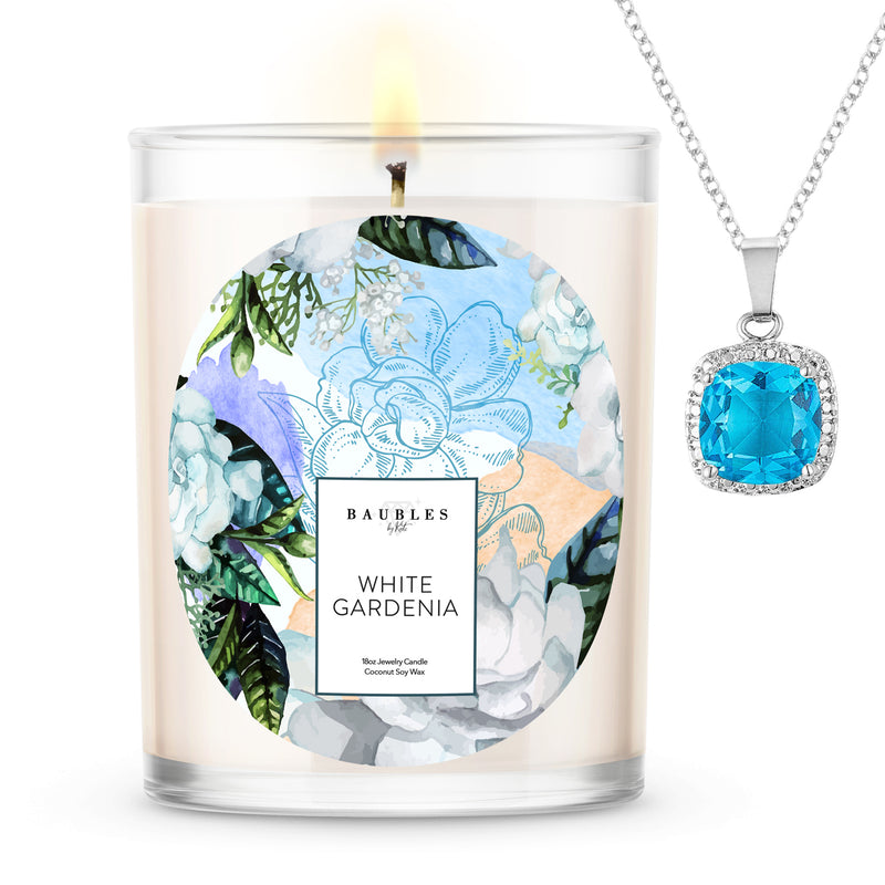 White Gardenia Scented Premium Candle and Jewelry