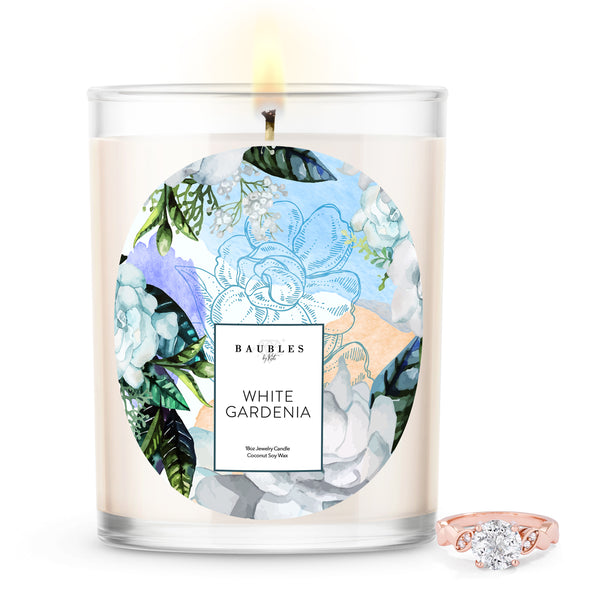 White Gardenia Scented Premium Candle and Jewelry